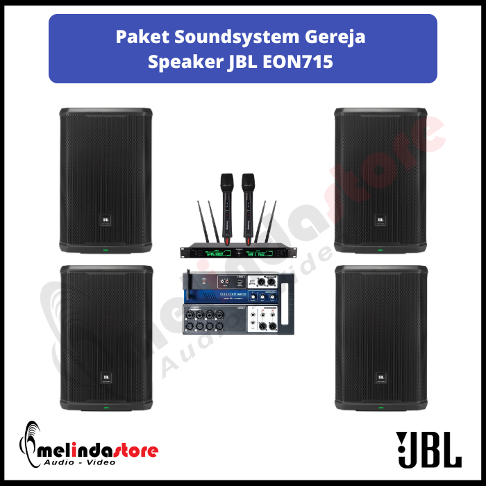 Paket Sound System Gereja Speaker JBL EON715 - 4 Speaker